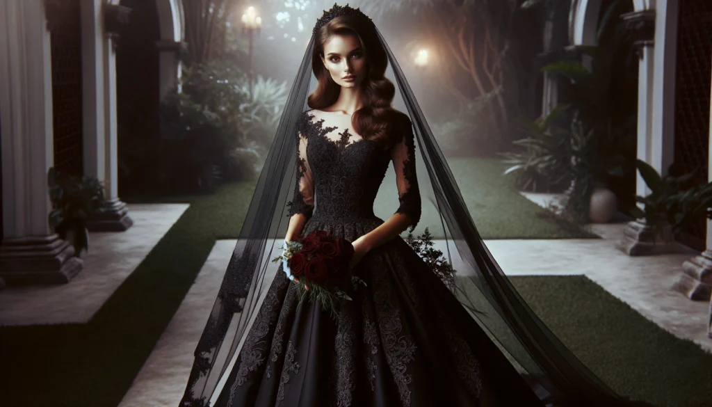  What do black wedding dresses symbolize?